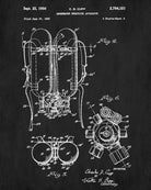 Scuba Diving Patent Print Dive Gear Blueprint Marine Poster