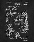 Scuba Diving Patent Print Dive Gear Blueprint Diver Gift