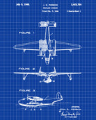 Seaplane Sponson Patent Print Flying Boat Aircraft Pilot Poster