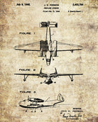 Seaplane Sponson Patent Print Flying Boat Aircraft Pilot Poster