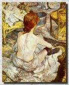 Henri de Toulouse-Lautrec Fine Art Print, seated red-haired woman