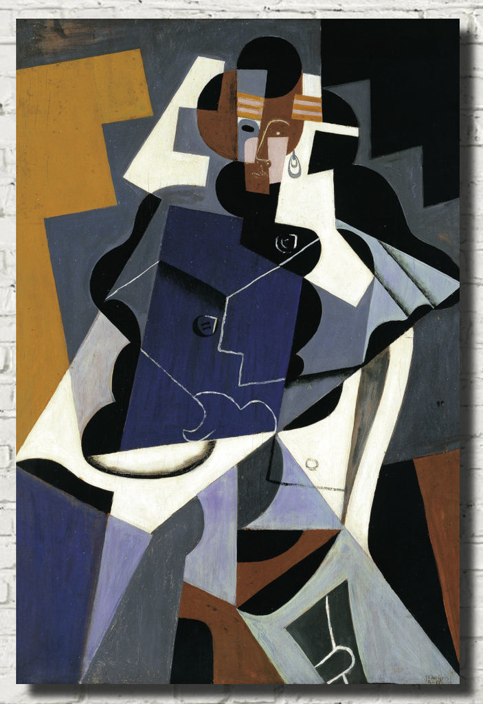 Juan Gris Crystal Cubism Fine Art Print : seated woman