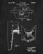 Shampoo Bowl Patent Print Hairdressing Wall Art Poster