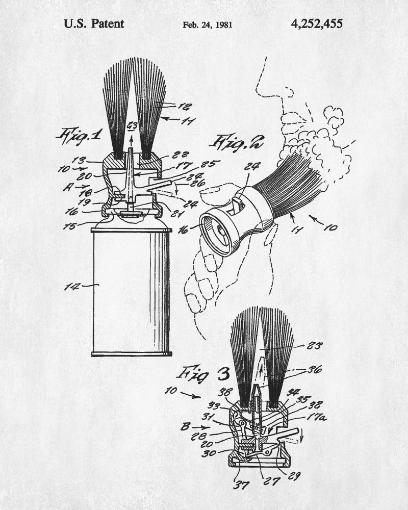 Shaving Brush Patent Print Barber Wall Art Bathroom Poster