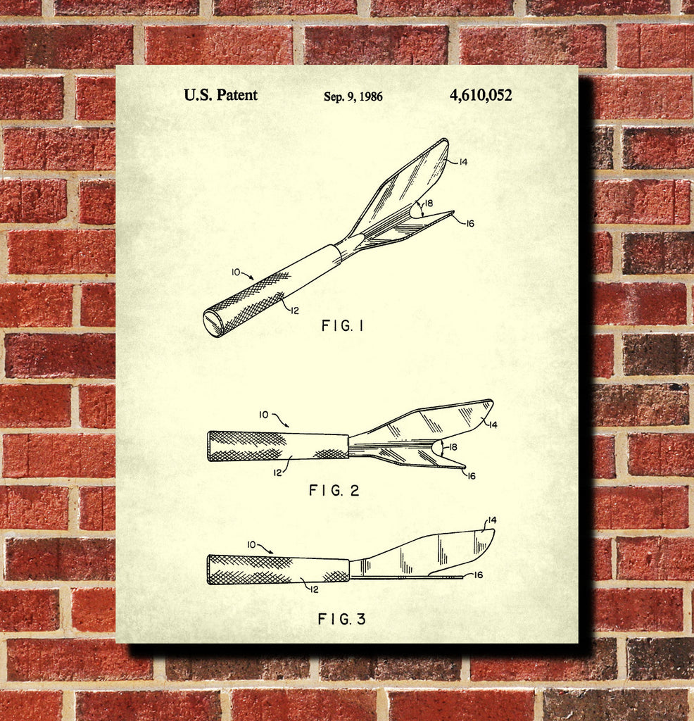 Shellfish Knife Patent Print Kitchen Poster Cafe Wall Art