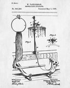 Shower Bath Patent Print Bathroom Wall Art Poster