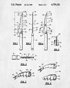 Shrimp Knife Patent Print Kitchen Wall Art Cafe Poster