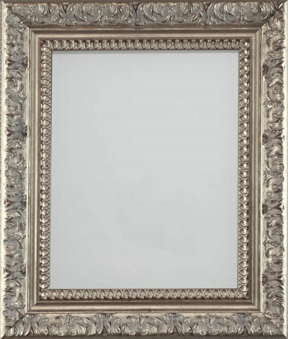 Ornate Silver Painted Wooden Frames - Choice of Sizes - Landscape and Portrait Formats