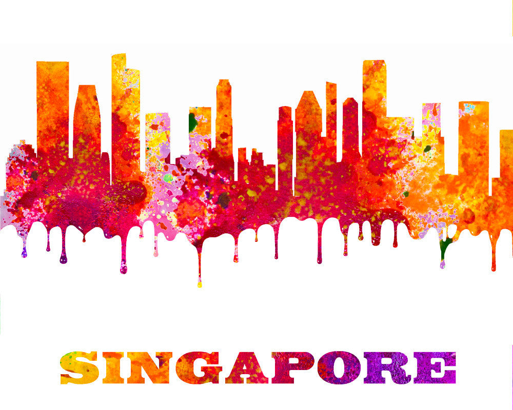 Singapore City Skyline Print Wall Art Poster - OnTrendAndFab