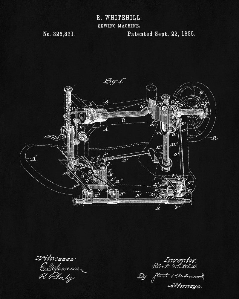 Singer Sewing Machine Patent Print Wall Art Poster - OnTrendAndFab