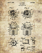 Shotgun Shell Six Point Crimper Patent Print Gun Wall Art