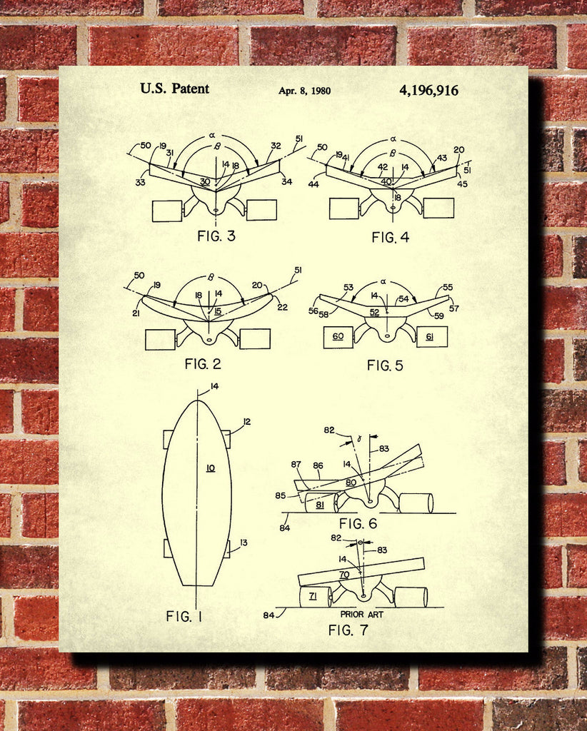 Skateboarding Patent Print Sports Poster Skateboard Blueprint - OnTrendAndFab