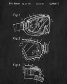 Ski Goggles Patent Print Skiing Blueprint Winter Sports Poster