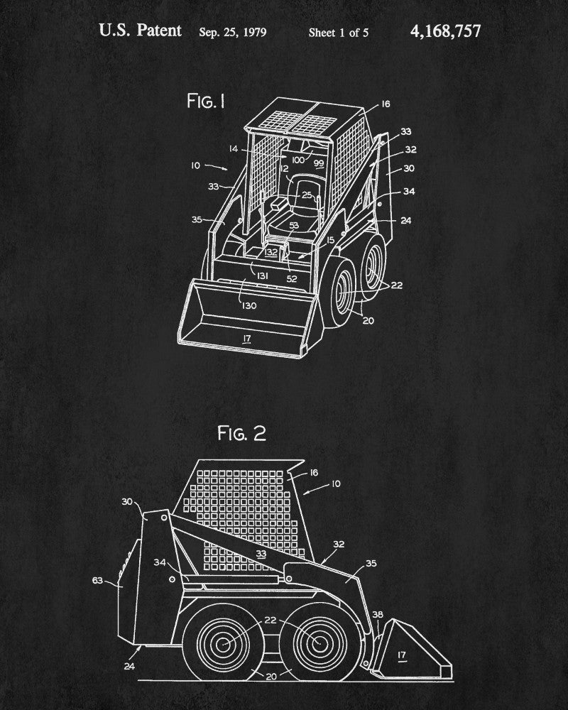 Skid loader Patent Print Building Machinery Equipment