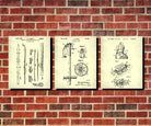 Skiing Patent Prints Set 3 Ski Wall Art Posters Cabin Decor