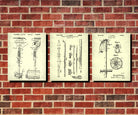 Skiing Patent Prints Set 3 Posters Ski Wall Art Cabin Decor