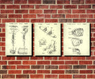 Ski Patent Prints Set 3 Posters Skiing Wall Art Cabin Decor