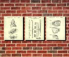 Skiing Posters Set 3 Patent Prints Skiing Wall Art Cabin Decor