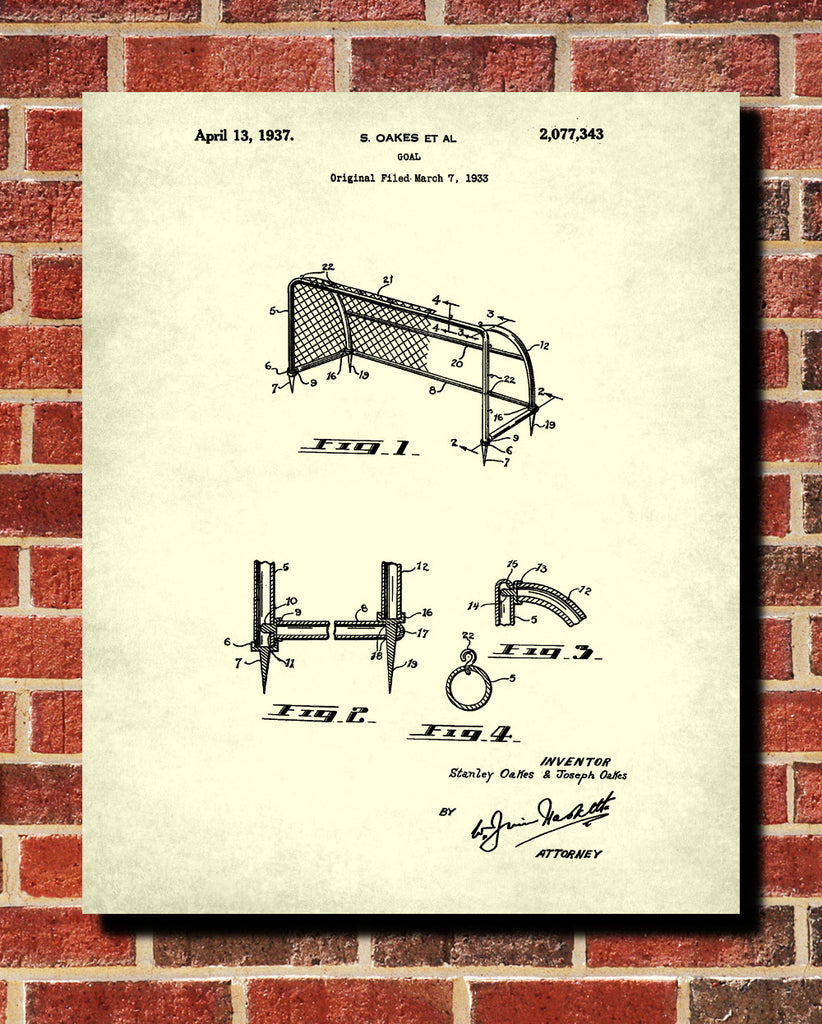 Soccer Goal Patent Print Football Blueprint Sports Poster - OnTrendAndFab