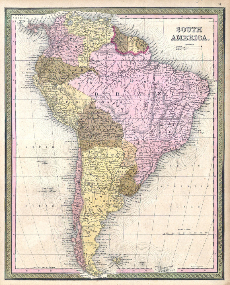 South America Map Print Vintage Poster Old Map as Art - OnTrendAndFab