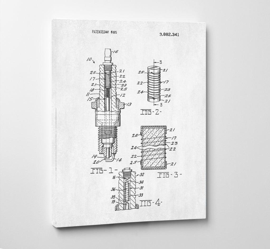 Spark Plug Patent Print Car Mechanic Wall Art Poster - OnTrendAndFab