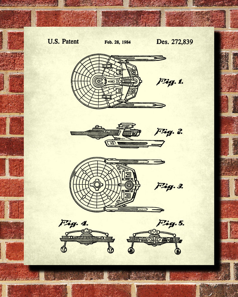 USS Enterprise Patent Print Star Trek Blueprint Spaceship Poster - OnTrendAndFab