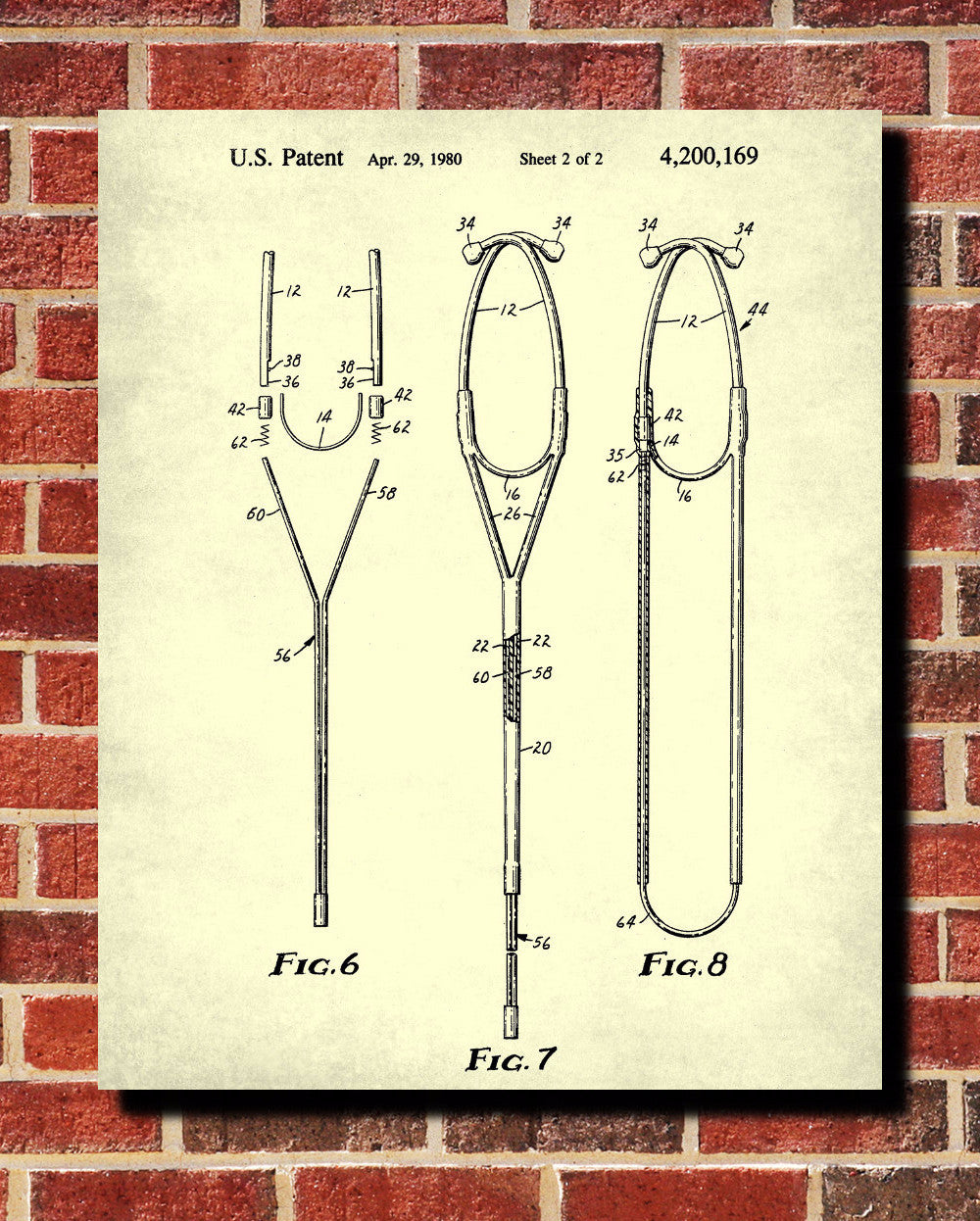 Medical Patent Print Stethoscope Poster Doctor Wall Art - OnTrendAndFab