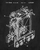 Straddle Carrier Patent Print Container Shipping Blueprint Poster