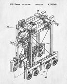 Straddle Carrier Patent Print Container Shipping Blueprint Poster