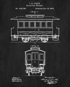 Streetcar Blueprint Tram Patent Print Trolley Car Art Poster