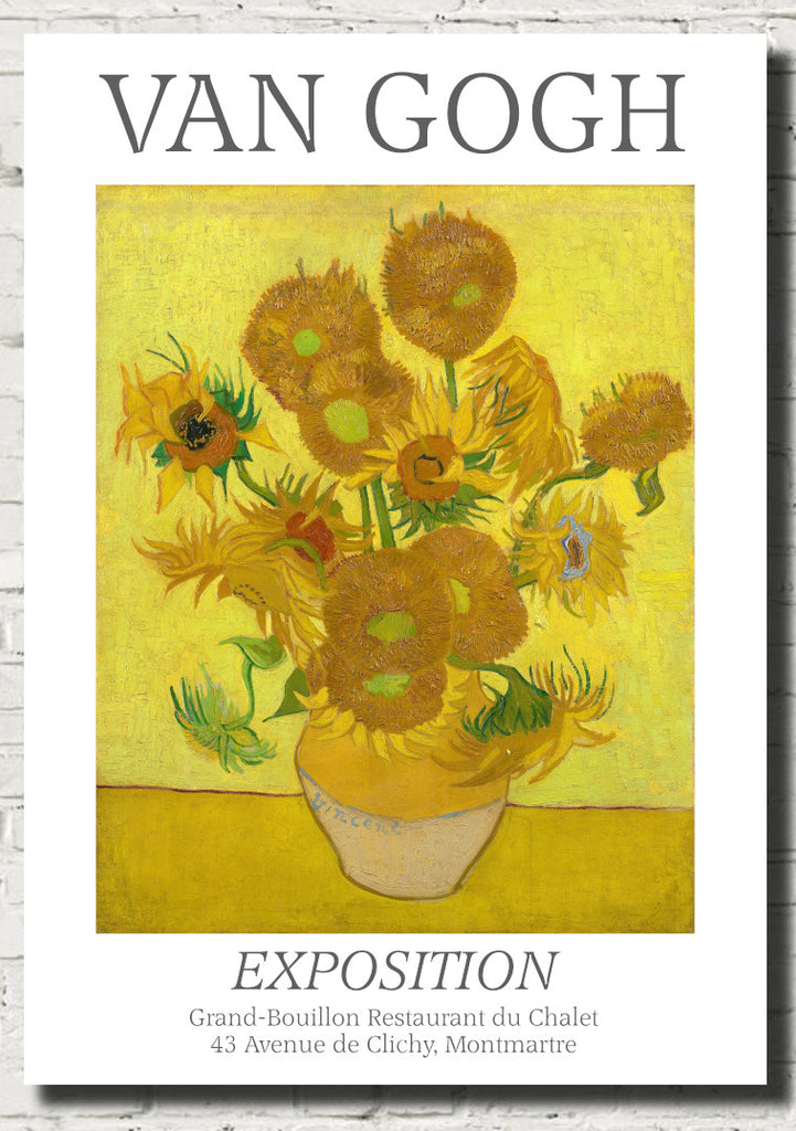 Vincent Van Gogh Exhibition Poster, Sunflowers High Quality Print