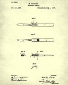 Medical Patent Poster Surgical Scalpel Wall Art Print - OnTrendAndFab