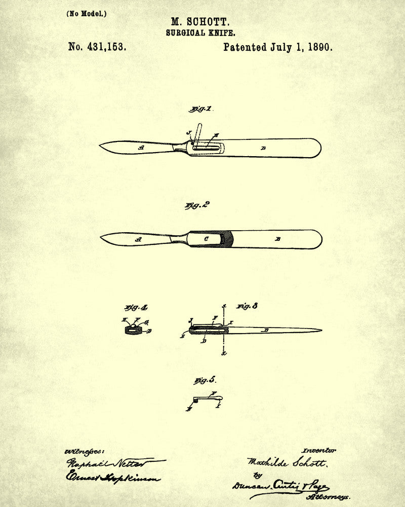 Medical Patent Poster Surgical Scalpel Wall Art Print - OnTrendAndFab