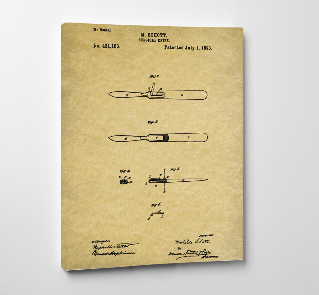 Medical Patent Poster Surgical Scalpel Wall Art Print - OnTrendAndFab