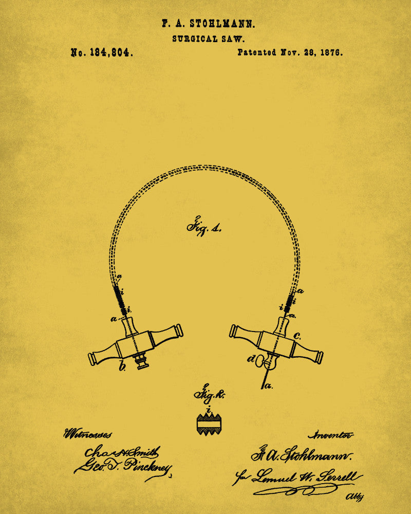 Medical Patent Poster Surgical Saw Wall Art Print - OnTrendAndFab