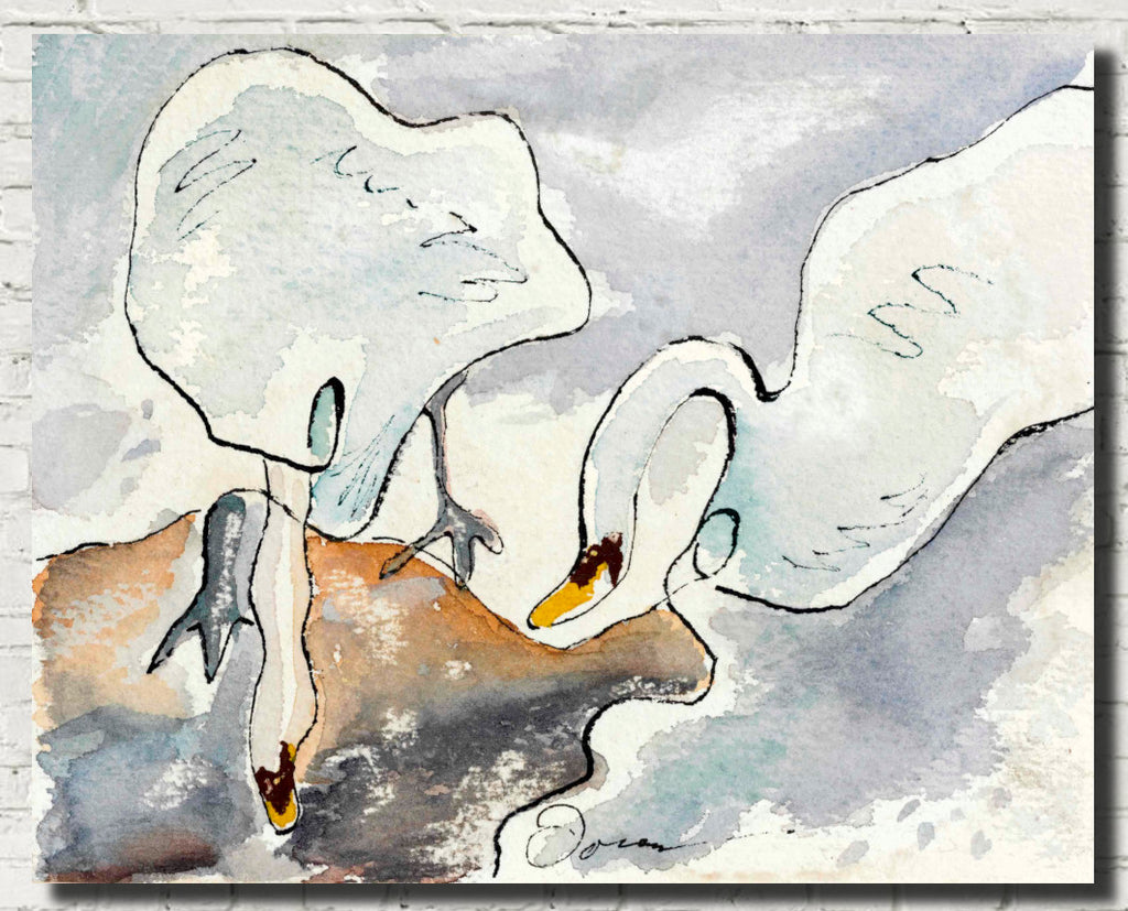 Arthur Dove Fine Art Print, Swans