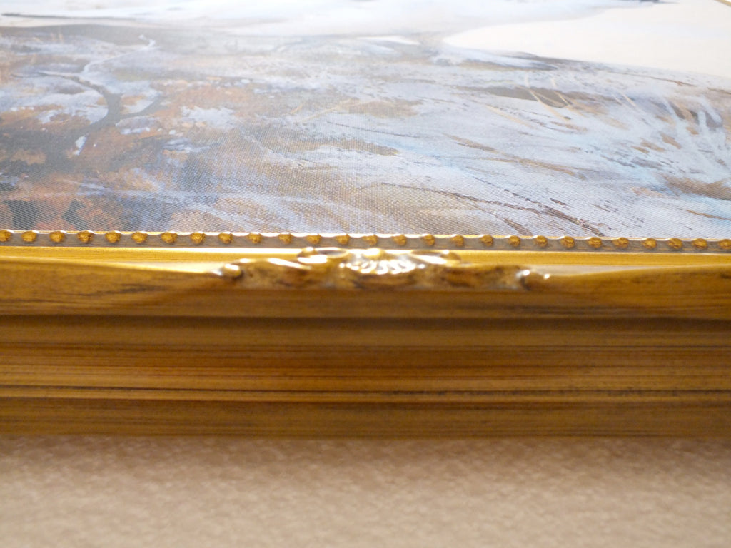 Gold Painted Swept Wooden Frames close up detail