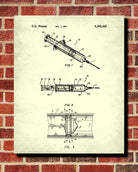 Hypodermic Syringe Patent Print Medical Blueprint Nursing Poster - OnTrendAndFab