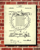 Tambourine Patent Print Music Room Wall Art Poster - OnTrendAndFab