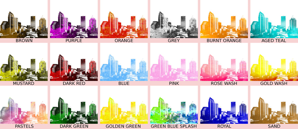 Tampa City Skyline Print Landscape Poster Feature Wall Art