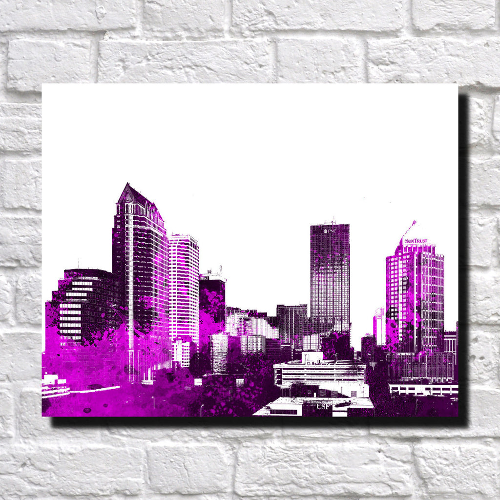 Tampa City Skyline Print Landscape Poster Feature Wall Art