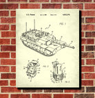 Tank Patent Print Military Poster Weapons Blueprint