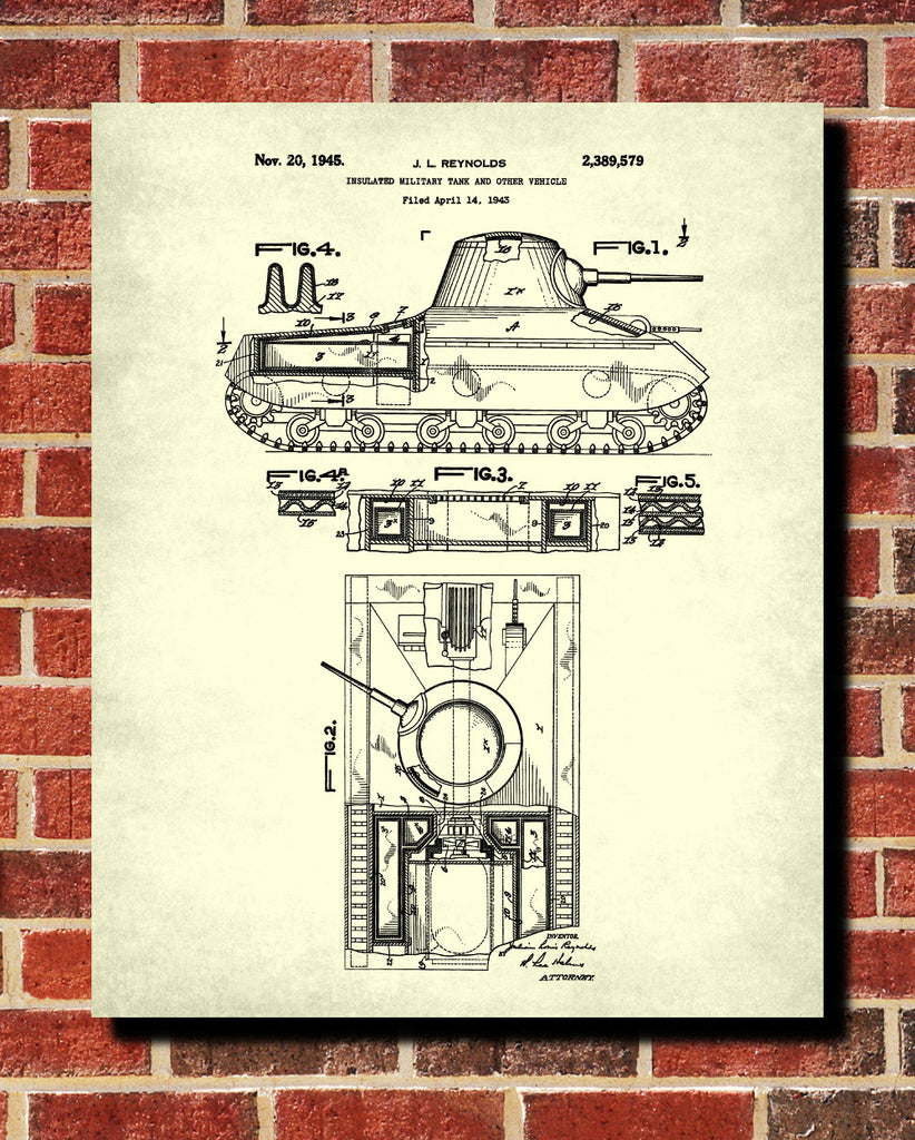 Tank Patent Print Weapons Blueprint Military Poster - OnTrendAndFab