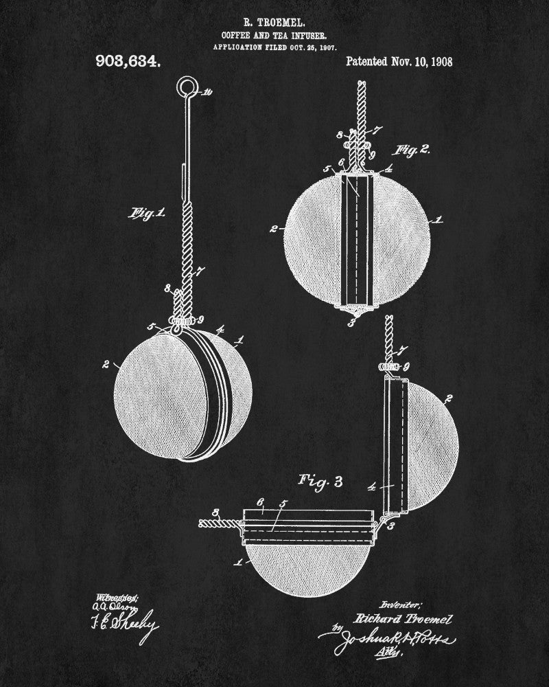 Tea Patent Print Diffuser Blueprint Cafe Kitchen Poster - OnTrendAndFab