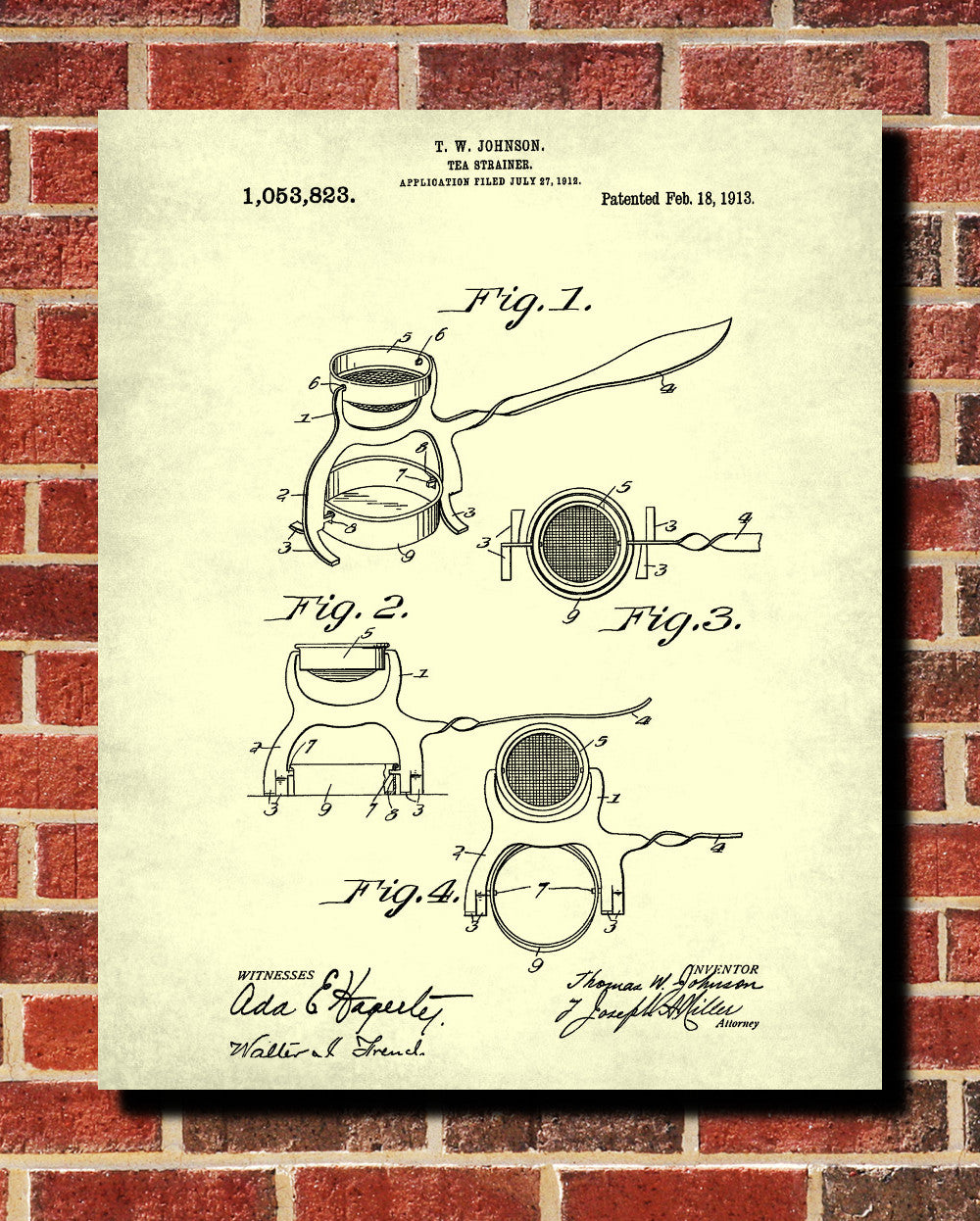 Tea Patent Print Strainer Blueprint Cafe Kitchen Poster - OnTrendAndFab