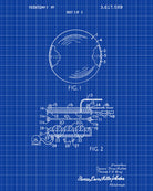 Tennis Ball Patent Print Sports Blueprint Poster