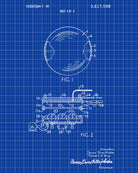 Tennis Ball Patent Print Sports Blueprint Poster