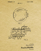 Tennis Ball Patent Print Sports Blueprint Poster