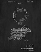 Tennis Ball Patent Print Sports Blueprint Poster