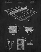 Tennis Court Patent Print Sports Blueprint Poster